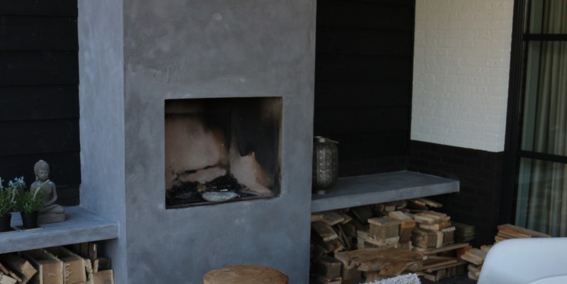 modern grijs vierkant stevig & rustiek inbouw front Veranda hout 