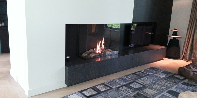 woonkamer modern stevig & rustiek inbouw front zwart gas rechthoekig 