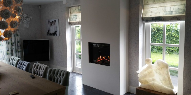 modern inbouw front rechthoek licht & sprankelend gas wit eetkamer 