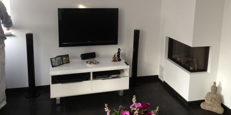 hip & happening woonkamer modern inbouw rechthoek gas tweezijdig zwart wit 