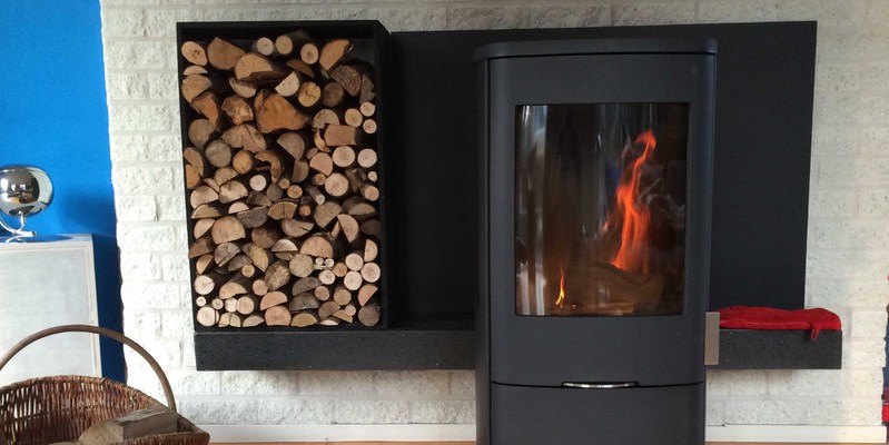 woonkamer modern stevig & rustiek front verticaal vrijstaand hout antraciet 