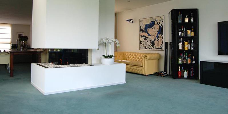 woonkamer modern inbouw rechthoek licht & sprankelend gas wit hoek 