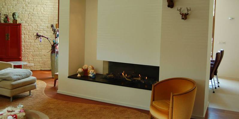 woonkamer modern inbouw rechthoek licht & sprankelend gas wit tweezijdig 