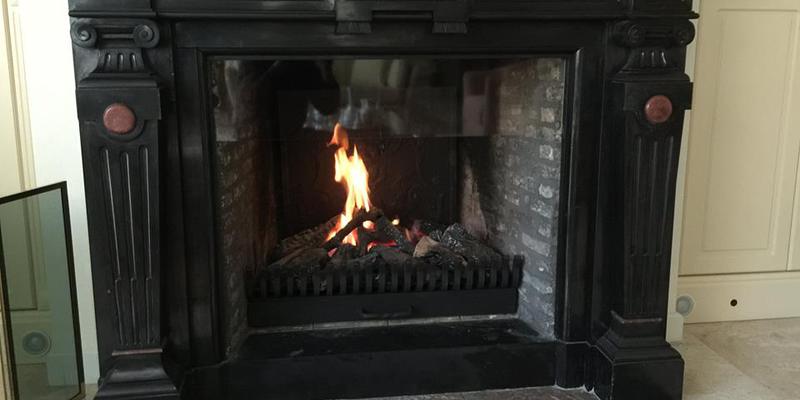 woonkamer vierkant stevig & rustiek inbouw front schouw zwart gas klassiek 