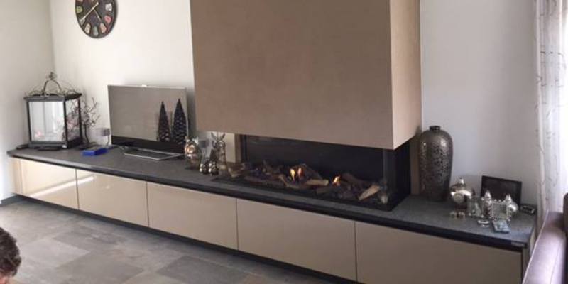 woonkamer modern inbouw rechthoek licht & sprankelend driezijdig gas bruin 