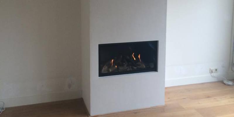 woonkamer modern inbouw front rechthoek licht & sprankelend gas wit 