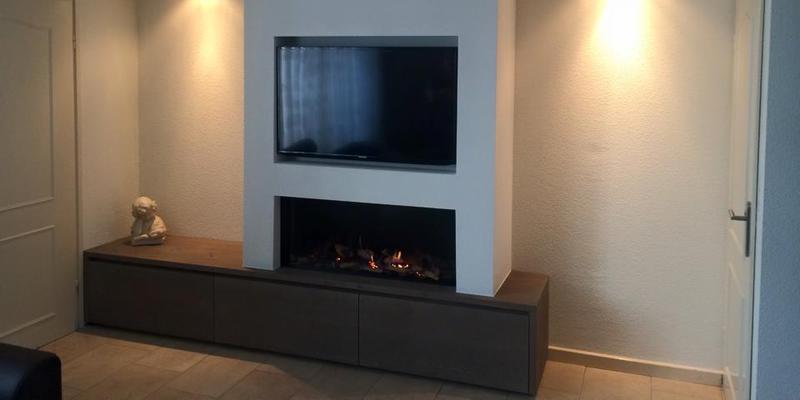 hip & happening woonkamer modern inbouw front rechthoek gas licht beige 