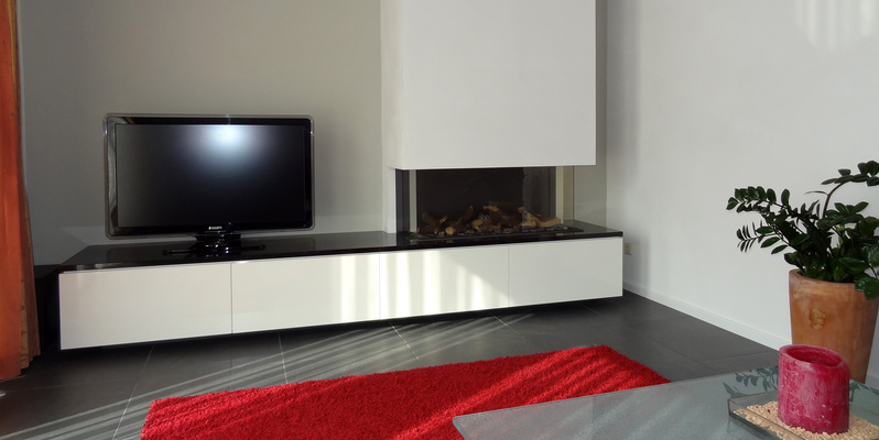Betere Driezijdige gashaard met zwevende tv meubel | kachels.nl WF-56