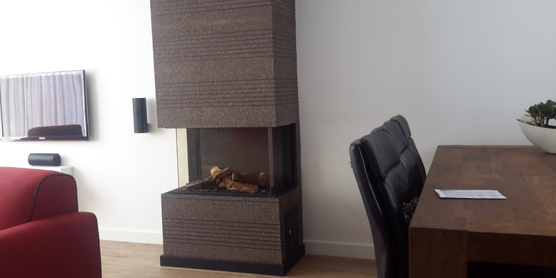 hip & happening woonkamer modern grijs inbouw schouw driezijdig gas rechthoekig 