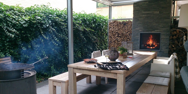 modern vierkant stevig & rustiek inbouw front zwart gas buiten 