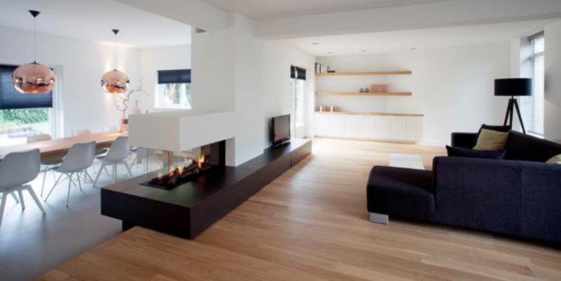 woonkamer modern inbouw schouw licht & sprankelend driezijdig gas rechthoekig transparant 