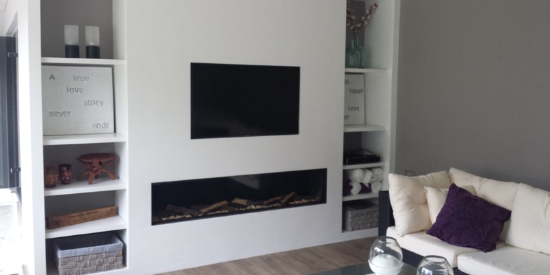hip & happening woonkamer modern inbouw front schouw rechthoek gas wit 