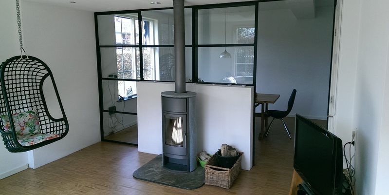 woonkamer modern stevig & rustiek front vrijstaand hout ovaal speksteen 