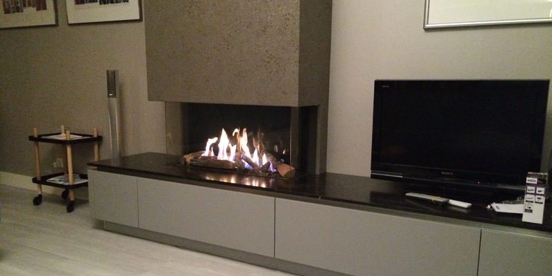 woonkamer modern stevig & rustiek inbouw driezijdig gas rechthoekig beige plateau  