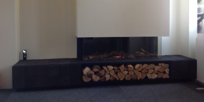 hip & happening woonkamer modern inbouw schouw driezijdig gas wit rechthoekig 