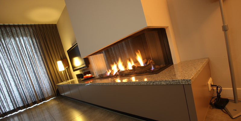 woonkamer modern inbouw licht & sprankelend driezijdig gas rechthoekig beige 