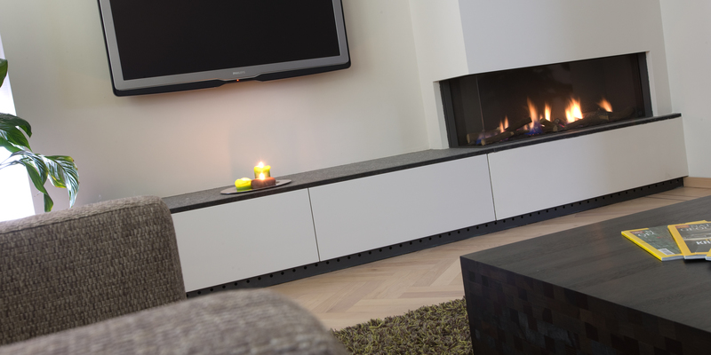 woonkamer modern inbouw licht & sprankelend gas wit tweezijdig rechthoekig 