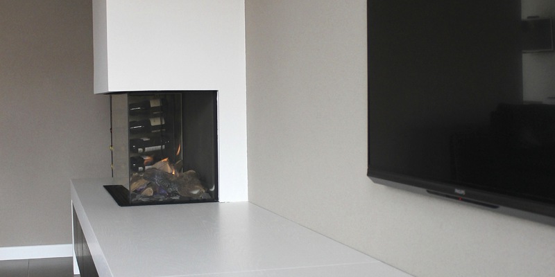 woonkamer modern inbouw zwart rechthoek licht & sprankelend driezijdig gas 