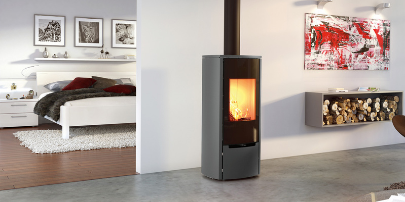 woonkamer modern front zwart licht & sprankelend verticaal vrijstaand hout 