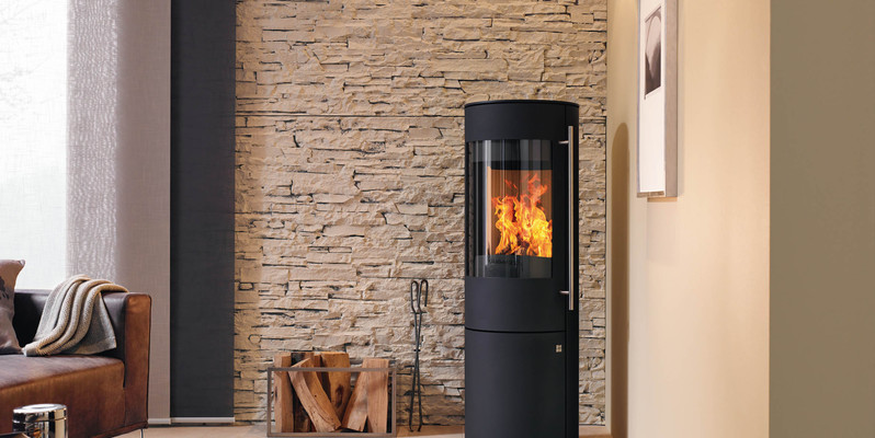 woonkamer modern stevig & rustiek front zwart vrijstaand rond hout 