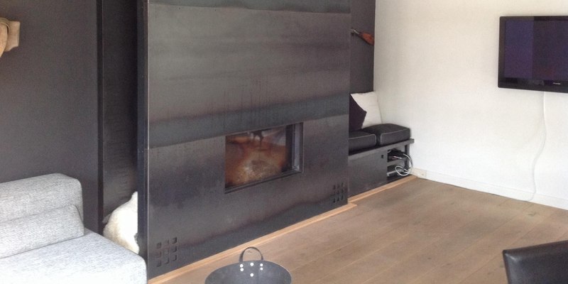 hip & happening woonkamer modern inbouw front zwart hout rechthoekig 