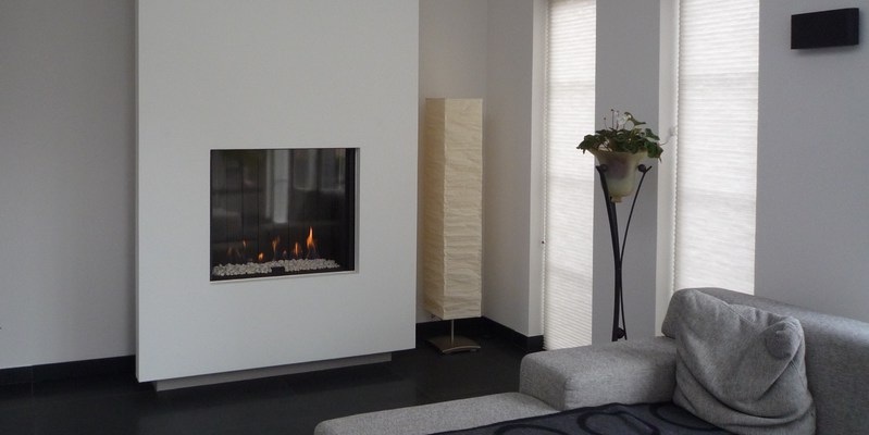 woonkamer modern vierkant inbouw front licht & sprankelend gas wit 