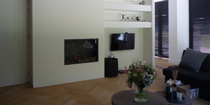 hip & happening woonkamer modern inbouw front rechthoek gas wit 