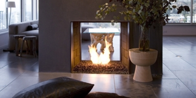 hip & happening woonkamer modern doorkijk grijs vierkant inbouw gas 