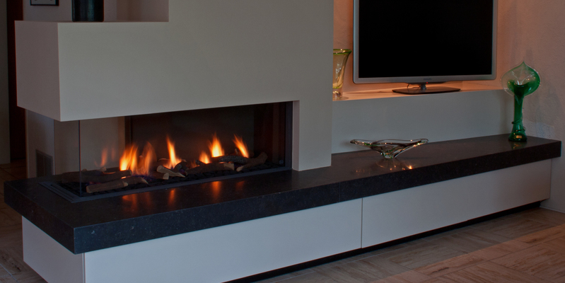 hip & happening woonkamer modern doorkijk inbouw gas wit rechthoekig 