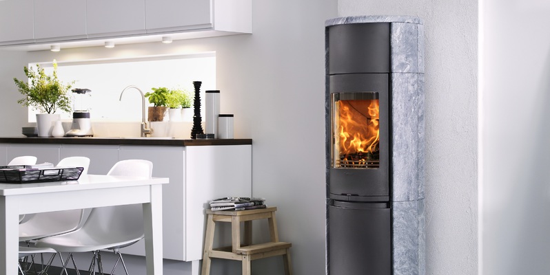 woonkamer modern stevig & rustiek front vrijstaand hout afgerond speksteen 