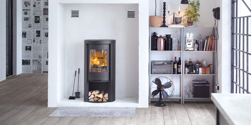 woonkamer modern stevig & rustiek front vrijstaand hout afgerond donkergrijs 