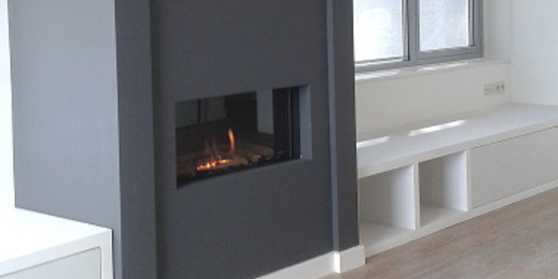 hip & happening woonkamer modern inbouw front zwart rechthoek gas 