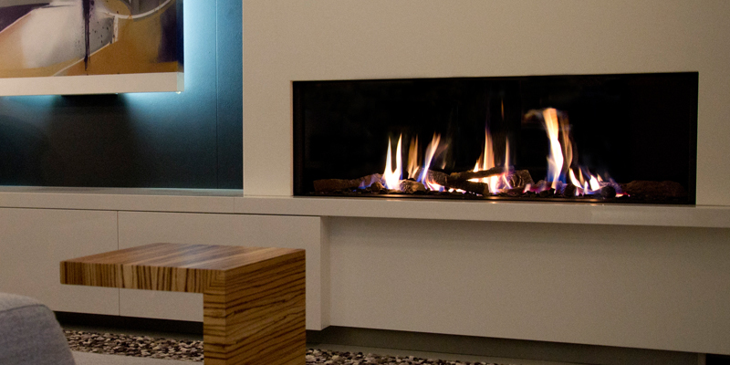 hip & happening woonkamer modern inbouw front rechthoek gas wit plateau  