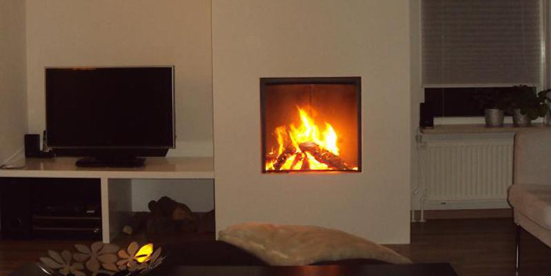 woonkamer modern vierkant front licht & sprankelend wit hout inzet 