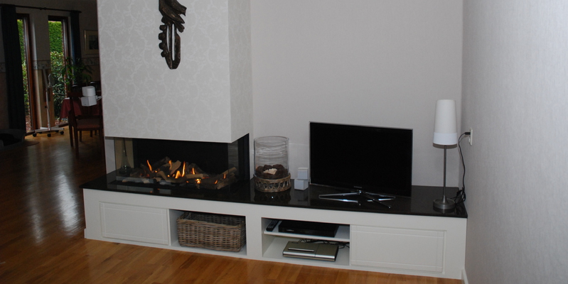 woonkamer inbouw schouw rechthoek licht & sprankelend driezijdig gas wit 