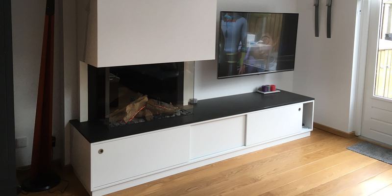 hip & happening woonkamer modern inbouw rechthoek driezijdig gas wit 