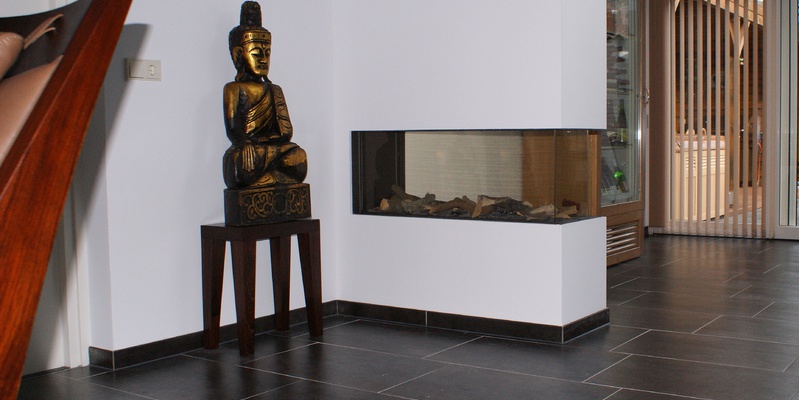 hip & happening woonkamer modern inbouw zwart driezijdig gas rechthoekig 