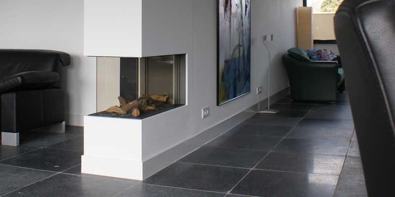 hip & happening woonkamer modern inbouw zwart driezijdig gas rechthoekig 