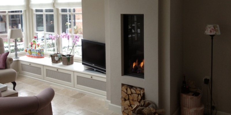 hip & happening woonkamer modern inbouw front schouw gas wit rechthoekig 