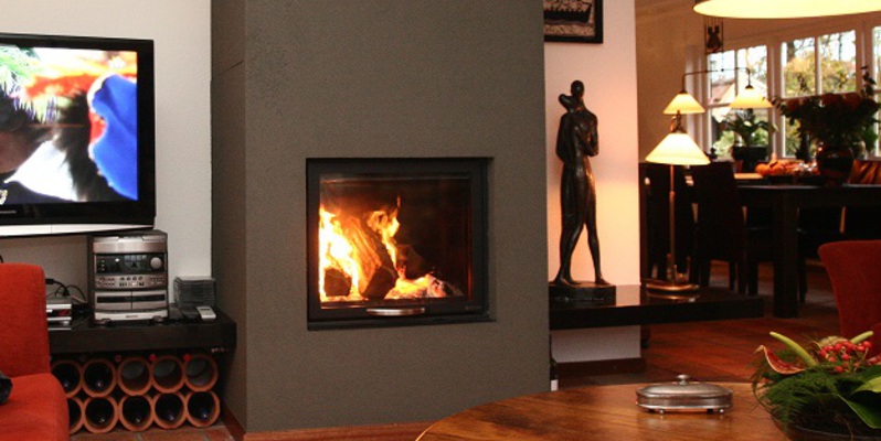 hip & happening woonkamer modern vierkant inbouw front zwart hout inbouw met liftdeur 