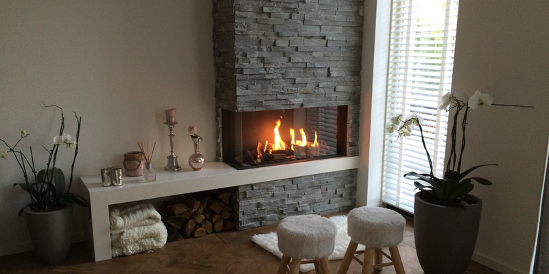 woonkamer modern stevig & rustiek inbouw gas steen tweezijdig rechthoekig 