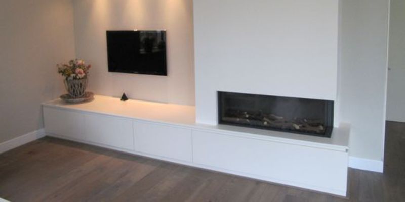 woonkamer modern inbouw licht & sprankelend gas wit tweezijdig rechthoekig 