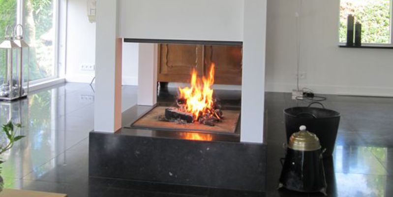 hip & happening woonkamer modern vrijstaand vierhoek hout rondom wit grijs 