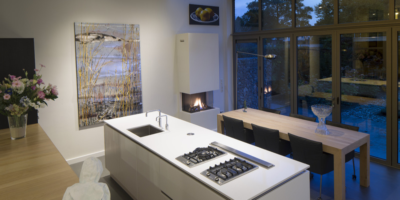 hip & happening modern inbouw driezijdig gas keuken wit rechthoekig 