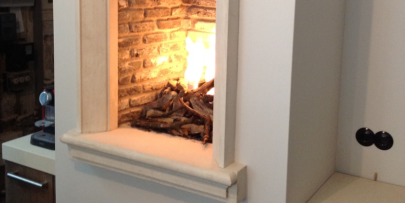 inbouw front schouw rechthoek klassiek keuken sfeervol & klassiek hout creme open vuur 