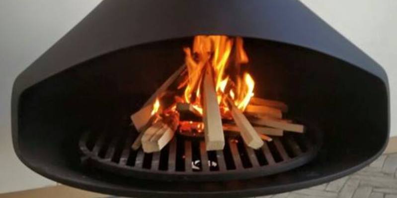 stevig & rustiek front zwart hangend tuin hout ovaal 