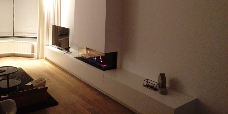 hip & happening woonkamer modern inbouw driezijdig gas wit rechthoekig plateau  