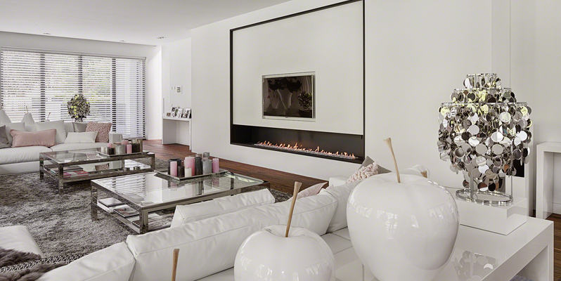 hip & happening woonkamer modern inbouw front rechthoek gas wit 