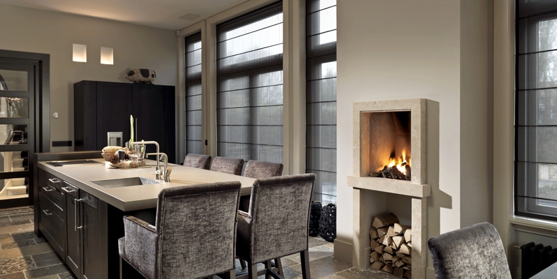 hip & happening woonkamer modern vierkant inbouw front hout creme 