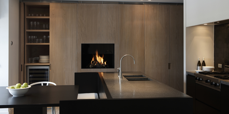 hip & happening modern inbouw front rechthoek gas keuken houtlook 